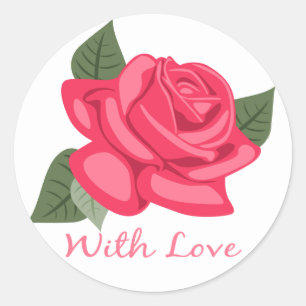 Rosa Blumensträuße mit Liebe - Hochzeitsgeschenke Runder Aufkleber