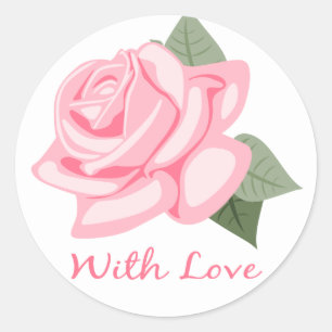 Rosa Blumensträuße mit Liebe - Hochzeitsgeschenke Runder Aufkleber