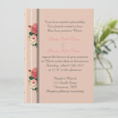 Rosa Blumenstreifen Christlich, religiös Einladung (Stehend Vorderseite)