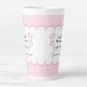 Rosa Blumenstreifen Personalisierter Muttertag Milchtasse (Vorderseite)