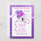 Rosa Blumenstylisch lila Brautpavillon Einladung (Vorderseite)