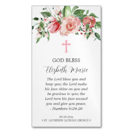 Rosa Blumentaufen für Girls Magnet Gastgeschenke