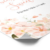 Rosa Blumentee für zwei Babys ist süß Poster (Ecke)