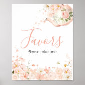 Rosa Blumentee für zwei Kinderduschfavoriten Poster (Vorne)