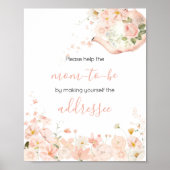 Rosa Blumentee für zwei Umschlagstationen Poster (Vorne)