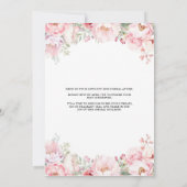 Rosa Blumentee mit Mama als Babydusche Einladung (Rückseite)