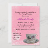 Rosa Blumentee-Party-Brautparty-Einladung Einladung (Vorderseite)