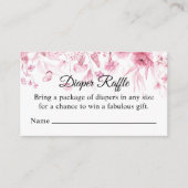 Rosa Blumentropfen, Windeln, Kinderdusche Begleitkarte (Vorderseite)