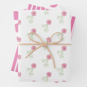 Rosa Blumenumhüllungspapier Set 3 Geschenkpapier Set (Beispiel)