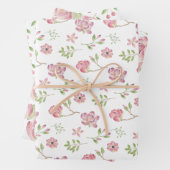 Rosa Blumenumhüllungspapier Set 3 Geschenkpapier Set (Beispiel)