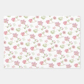 Rosa Blumenumhüllungspapier Set 3 Geschenkpapier Set (Vorderseite)