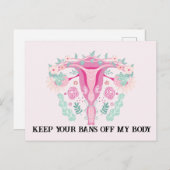 Rosa Blumenuterus Behielt mir die Bans ab Postkarte (Vorne/Hinten)