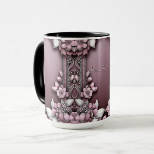 Rosa Blumenvase-Tasse Tasse