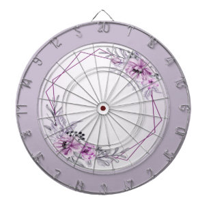 Rosa Blumenviolett Lila Rahmen Schöner rustikaler  Dartscheibe