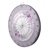 Rosa Blumenviolett Lila Rahmen Schöner rustikaler  Dartscheibe (Vorderseite rechts)