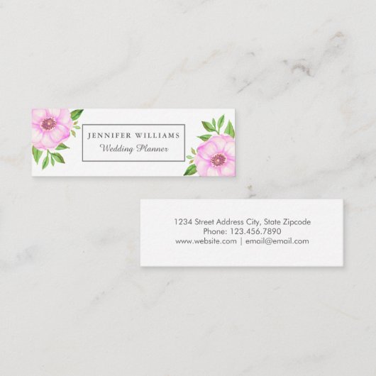 Rosa BlumenVisitenkarten Mini Visitenkarte (Vorne/Hinten)