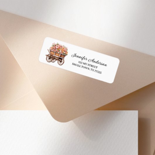 Rosa Blumenwagen Süße Lustige Adresse