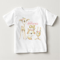 Rosa Blumenwald Erster Geburtstag T - Shirt