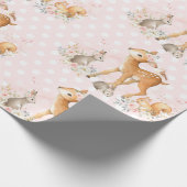 Rosa BlumenwaldBabyparty-1. Geburtstag Geschenkpapier (Ecke)