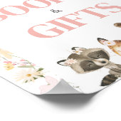 Rosa Blumenwaldtiere Bücher und Geschenke Poster (Ecke)