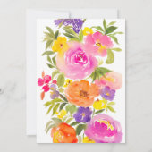 Rosa Blumenwasser-Brautparty Einladung (Rückseite)