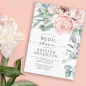 Rosa Blumenwasser Bridal Dusche Einladung