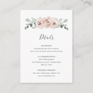 Rosa Blumenweide Grüne Dusty Rose Hochzeit Begleitkarte
