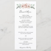 Rosa Blumenweide Grüne Dusty Rose Hochzeit Menükarte (Vorderseite)