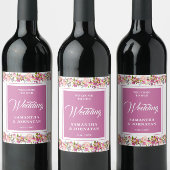 Rosa Blumenwein Weinetikett