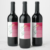 Rosa Blumenweinetiketten Weinetikett (Flaschen)