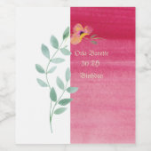 Rosa Blumenweinetiketten Weinetikett (Einzelnes Label)