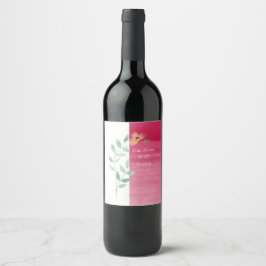 Rosa Blumenweinetiketten Weinetikett