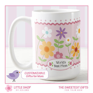 Rosa Blumenwelt beste Mama Muttertag Kaffeetasse