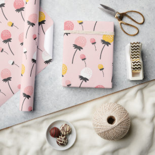 Rosa Blumenwünsche Geschenkpapier