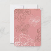 Rosa Blumenzange RSVP Karte (Rückseite)