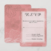 Rosa Blumenzange RSVP Karte (Vorne/Hinten)