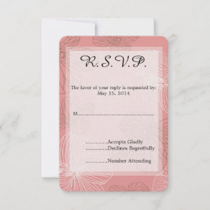 Rosa Blumenzange RSVP Karte