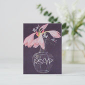 Rosa Blumenzelt Einladung UAWG mit Foto (Stehend Vorderseite)