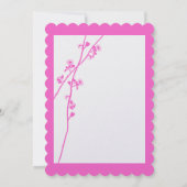 Rosa Blumenzweig Wilde Blume Hochzeit Einladung (Rückseite)