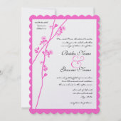 Rosa Blumenzweig Wilde Blume Hochzeit Einladung (Vorderseite)