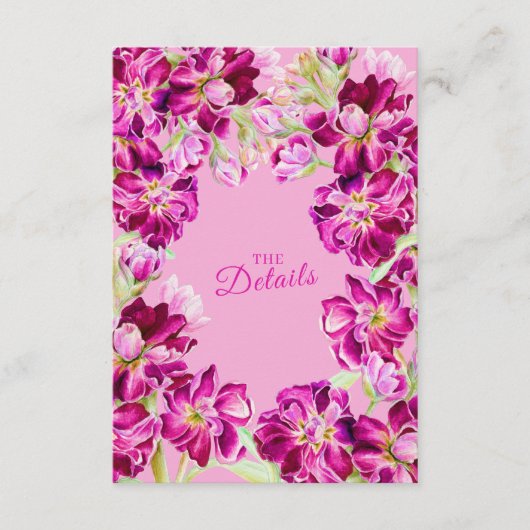 Rosa Blumenzwiebeldetails mit QR-Code Begleitkarte (Vorderseite)