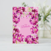 Rosa Blumenzwiebeldetails mit QR-Code Begleitkarte (Stehend Vorderseite)