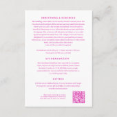 Rosa Blumenzwiebeldetails mit QR-Code Begleitkarte (Rückseite)