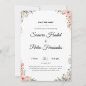 Rosa Blumenzwiebeleinladung Elegant Minimalistisch Einladung (Vorderseite)