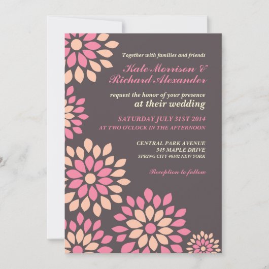 Rosa Blumenzwiebeleinladung für Frühjahrssehen Einladung (Vorderseite)