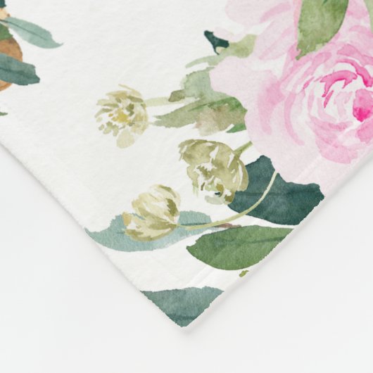 Rosa Blumenzwiebeln Fleecedecke (Ecke)