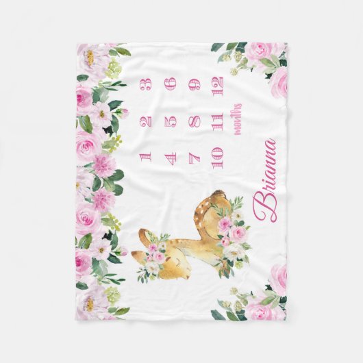 Rosa Blumenzwiebeln Fleecedecke (Vorderseite)