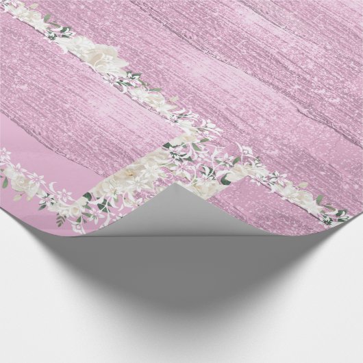 Rosa Blumenzwiebelpapier Geschenkpapier (Ecke)