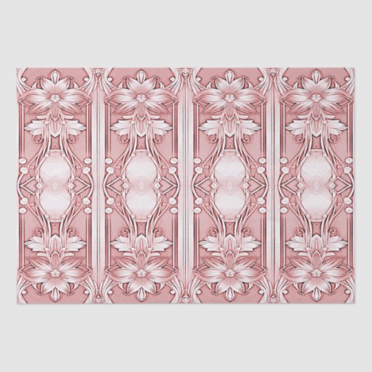 rosa Blumenzwirn Seidenpapier (Vorderseite)