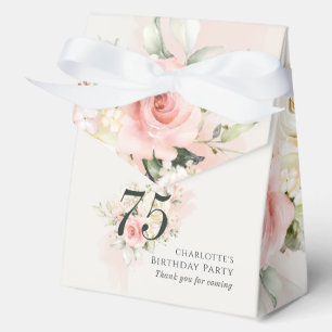 Rosa Blumige 75. Geburtstagsfeier Modern Geschenkschachtel